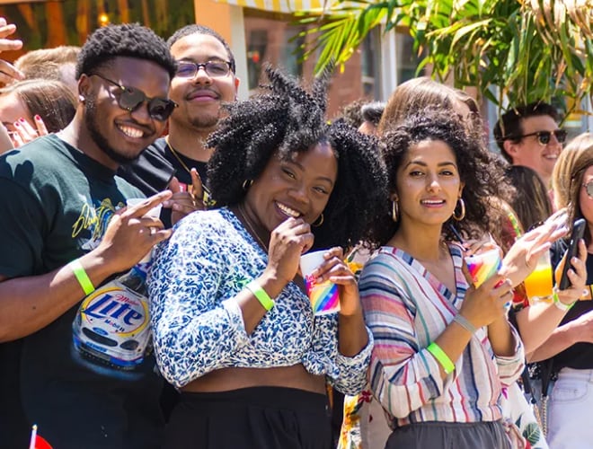 A gruop of people smiling